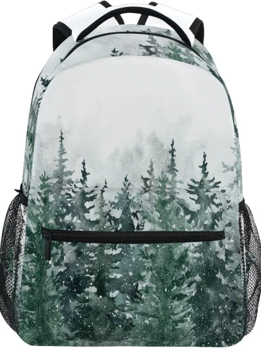 Cozy Winter Forest Kids Backpack - Pinewood Tree School Bag for Boys & Girls